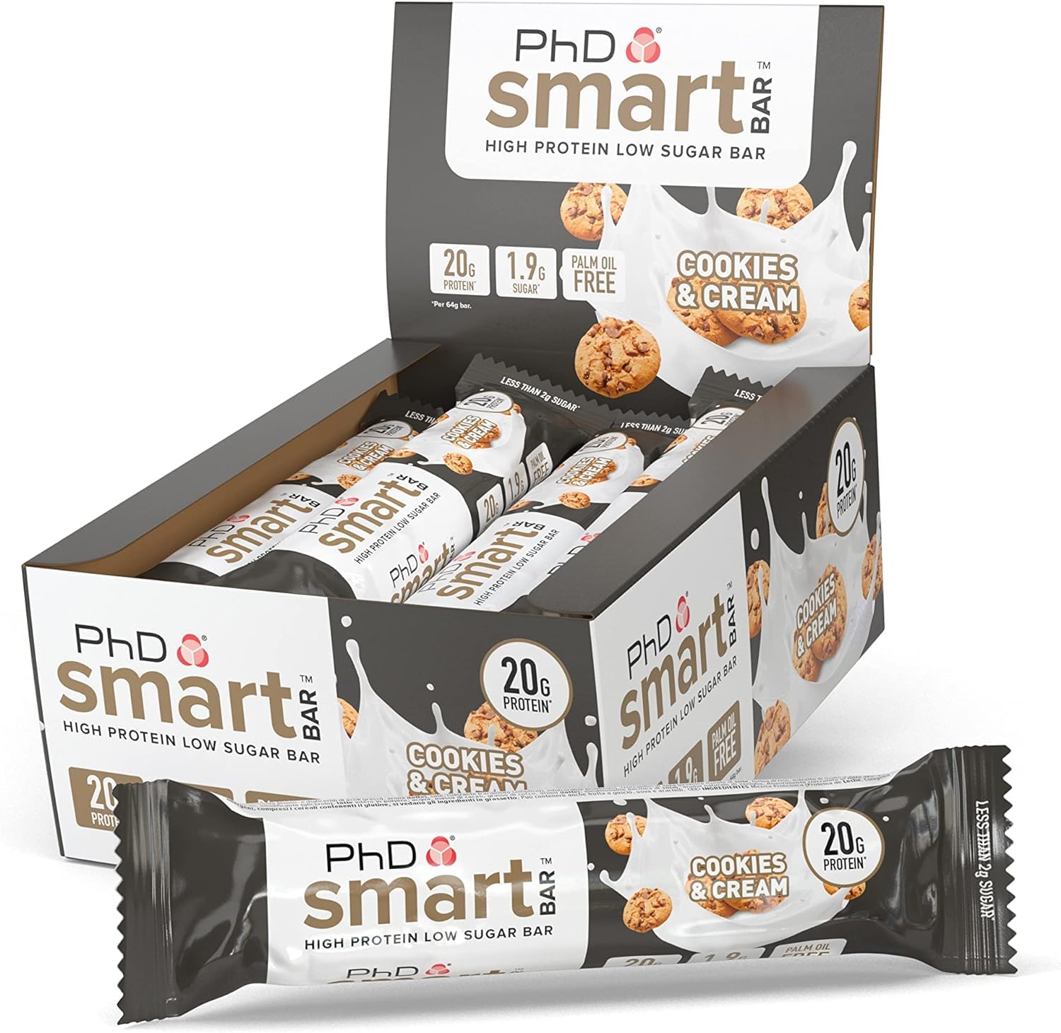 PhD Smart Bar Cookies & Cream 12 x 64g