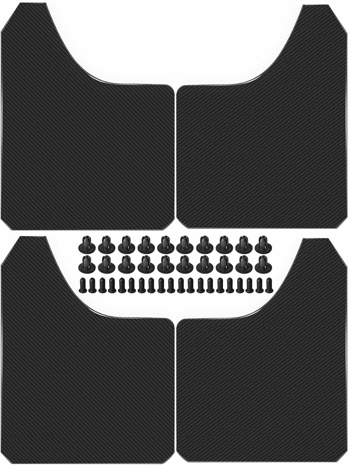 4x Universal Car Mud Flaps Splash Guards Fender Black Compatible with Hatchback Estate Saloon SUV Cabriolet MPV Pickup Van 390mm * 298mm