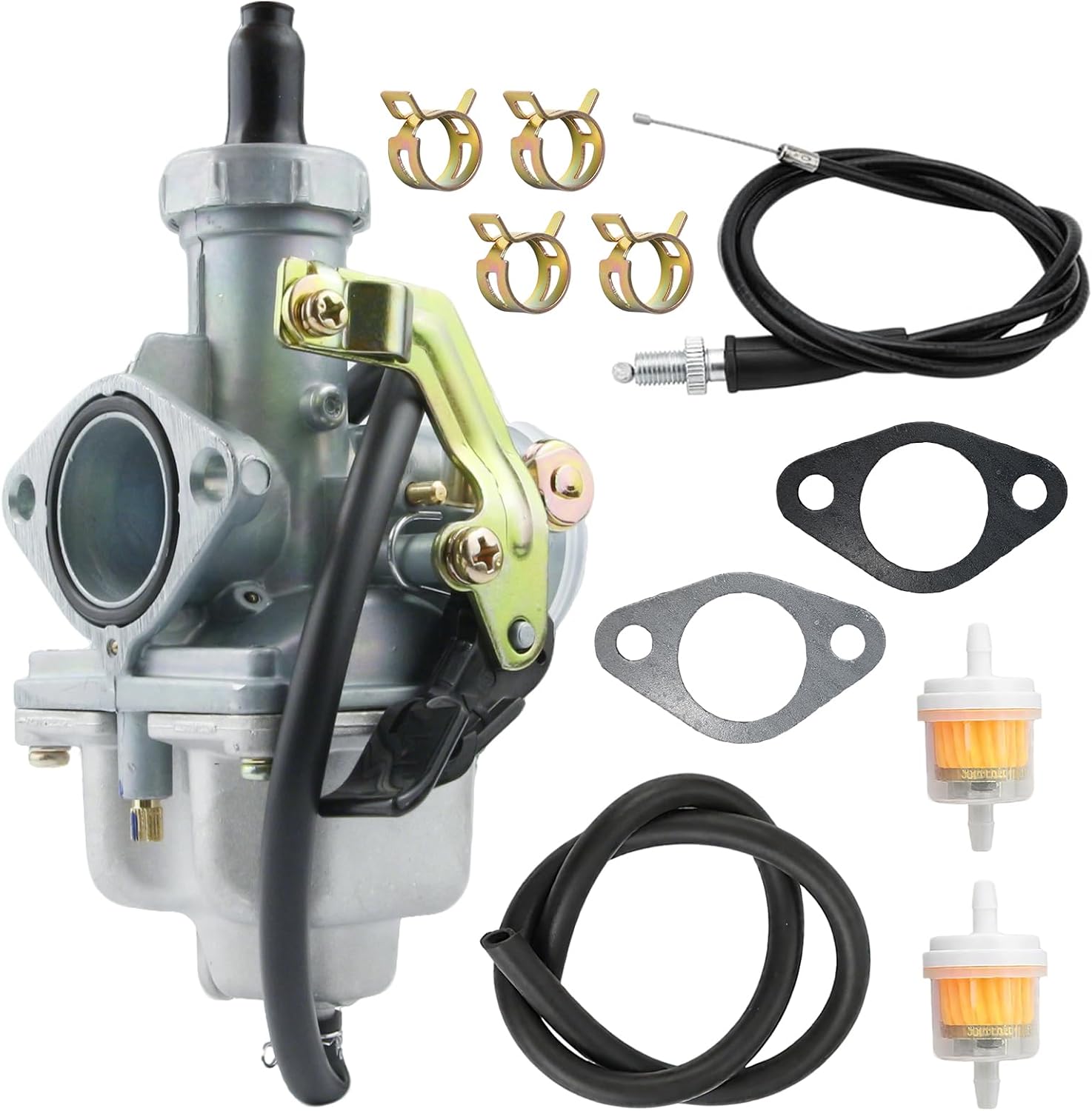 PZ27 Carburetor 27mm Carb Cable Choke (Auto01, PZ27) | Fit for 125cc 150cc 200cc 250cc ATV Dirt Pit Bike Go Kart 4 Stroke TaoTao Apollo Zongshen TRX200 Gio Sunl Viper Parts