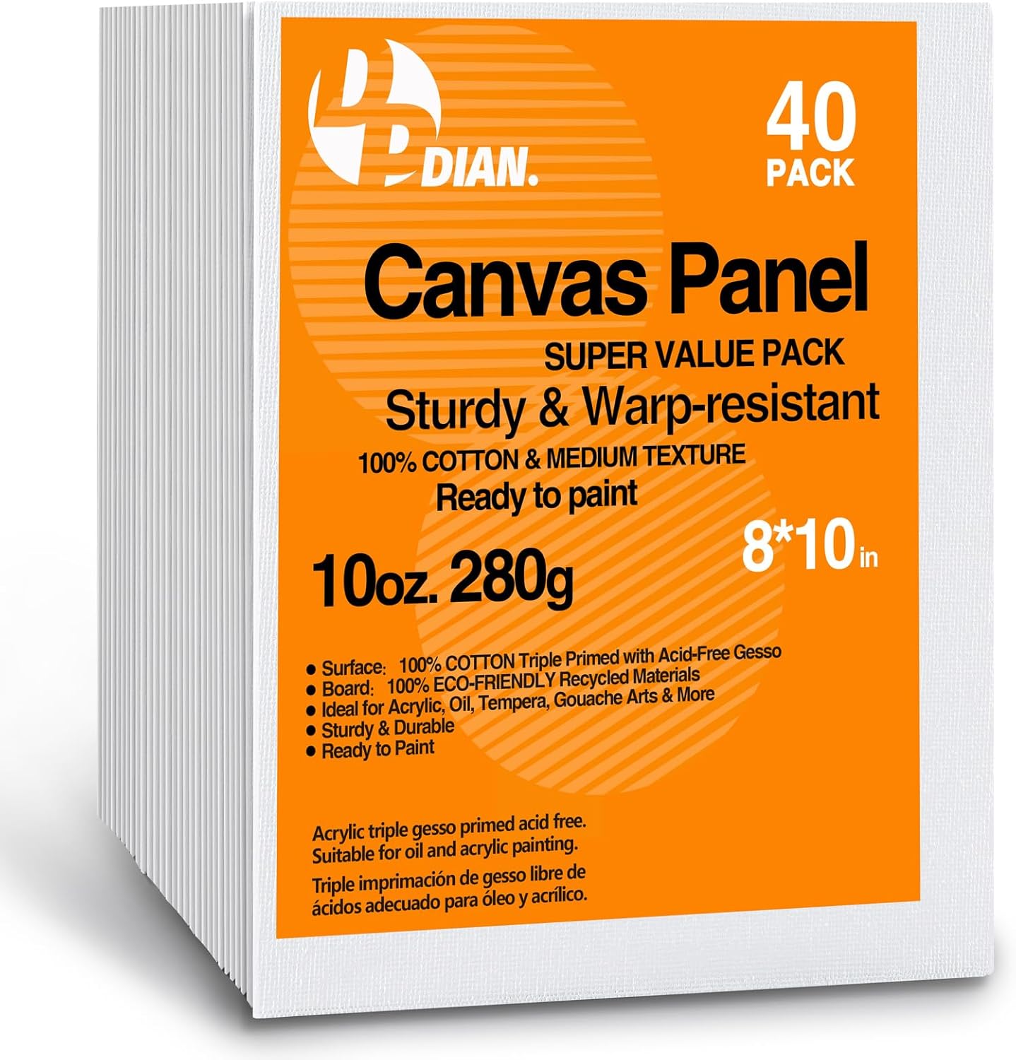 Canvas Boards for Painting 11x14 Inch, 12-Pack Bulk Canvas Value Pack - Art Supplies Blank Paint Canvas Panels for Kids, Adults, Acrylic, Oil, Watercolor, Tempera, Gouache