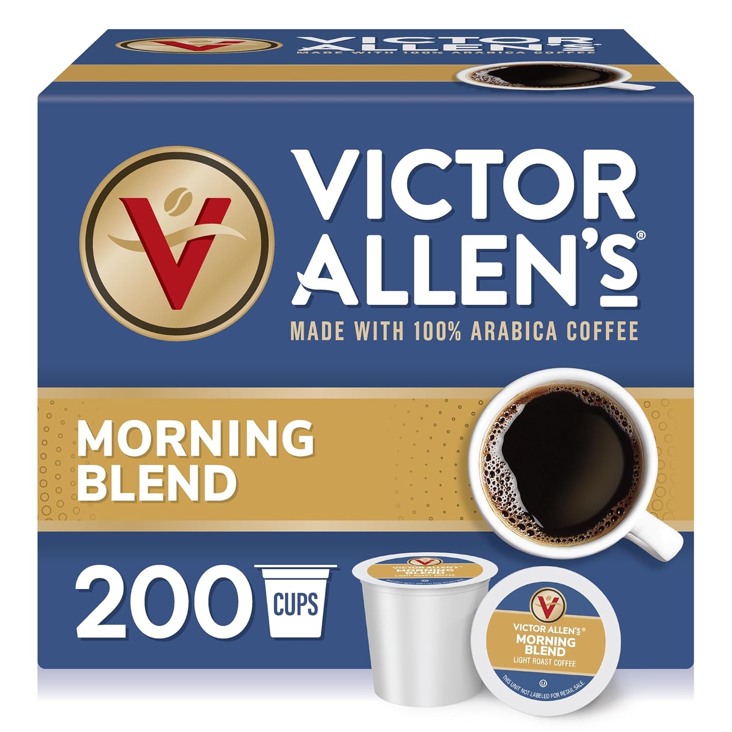 Victor Allen's Coffee Morning Blend, Light Roast, 200 Count, Single Serve Coffee Pods for Keurig K-Cup Brewers