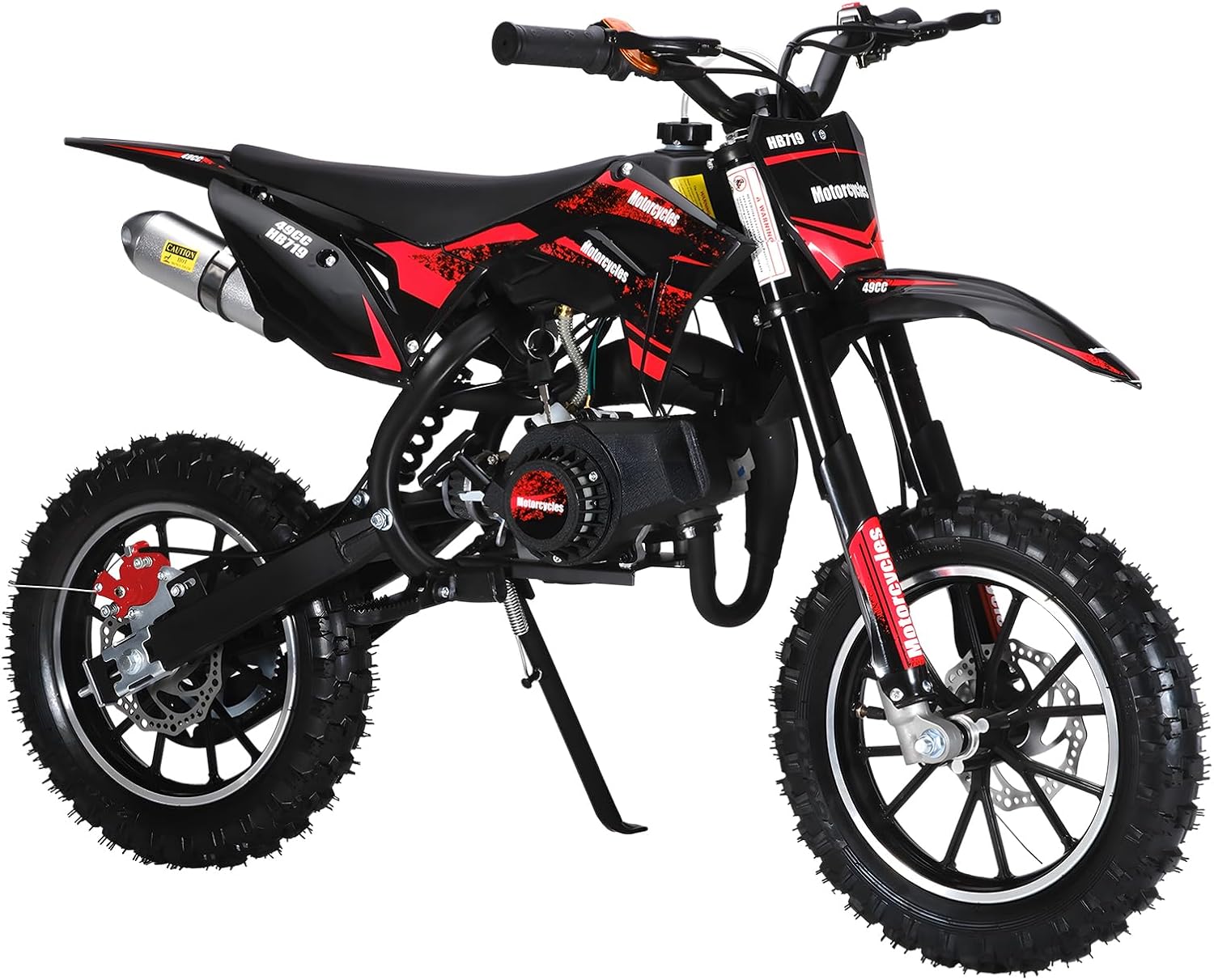 50cc Dirt Bike for Kids & Teen - Kids Dirt Bike 2-Stroke Gas Powered Off Road Motorcycle Mini Bikes with Speeds up to 40 MPH for Uphill and Off-Road Conditions Pull Start (Red)