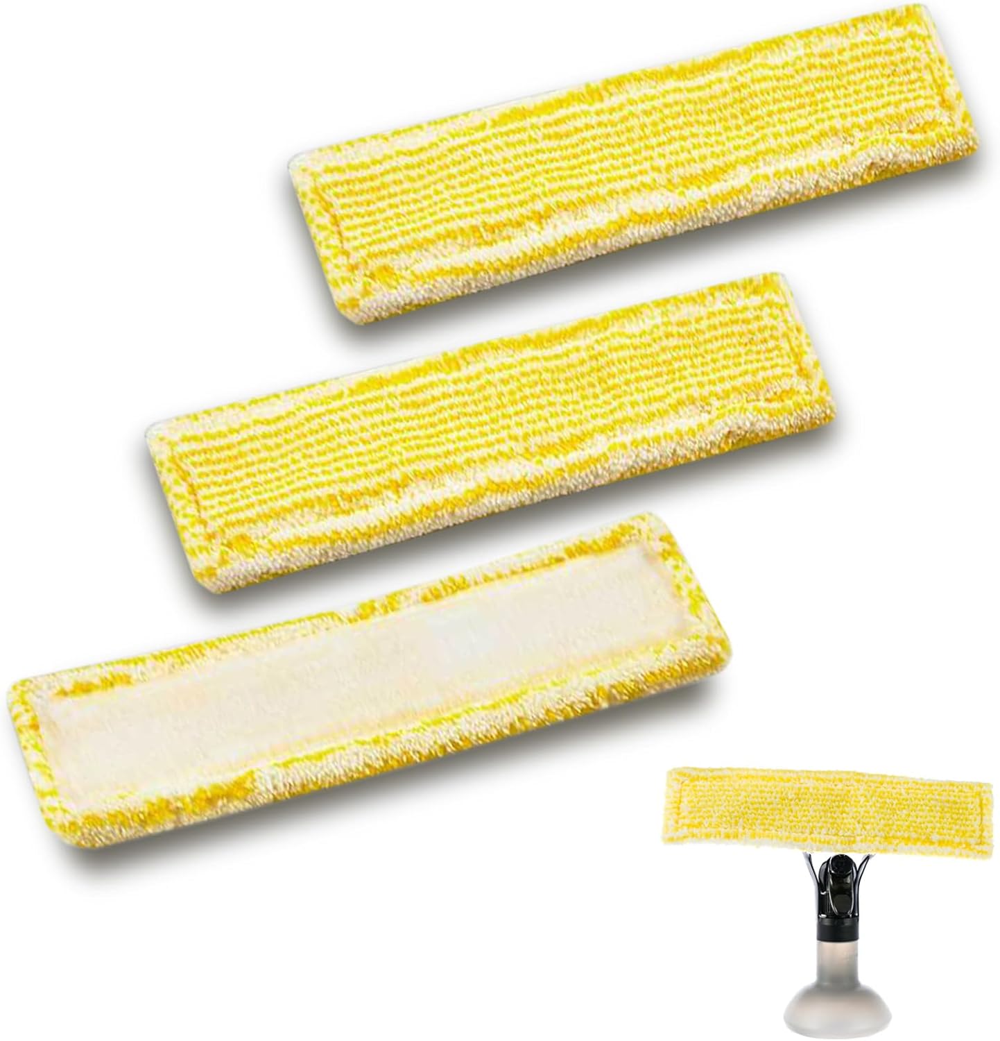 Artomnivera 3 Pcs For Karcher Window Cleaner Pads, Window Vacuum Cleaner Cleaning Pads For Karcher, Replacement Cleaner Mop Cover for Karcher WV2 WV5 WV6 Plus Premium Accessories(Yellow*3)