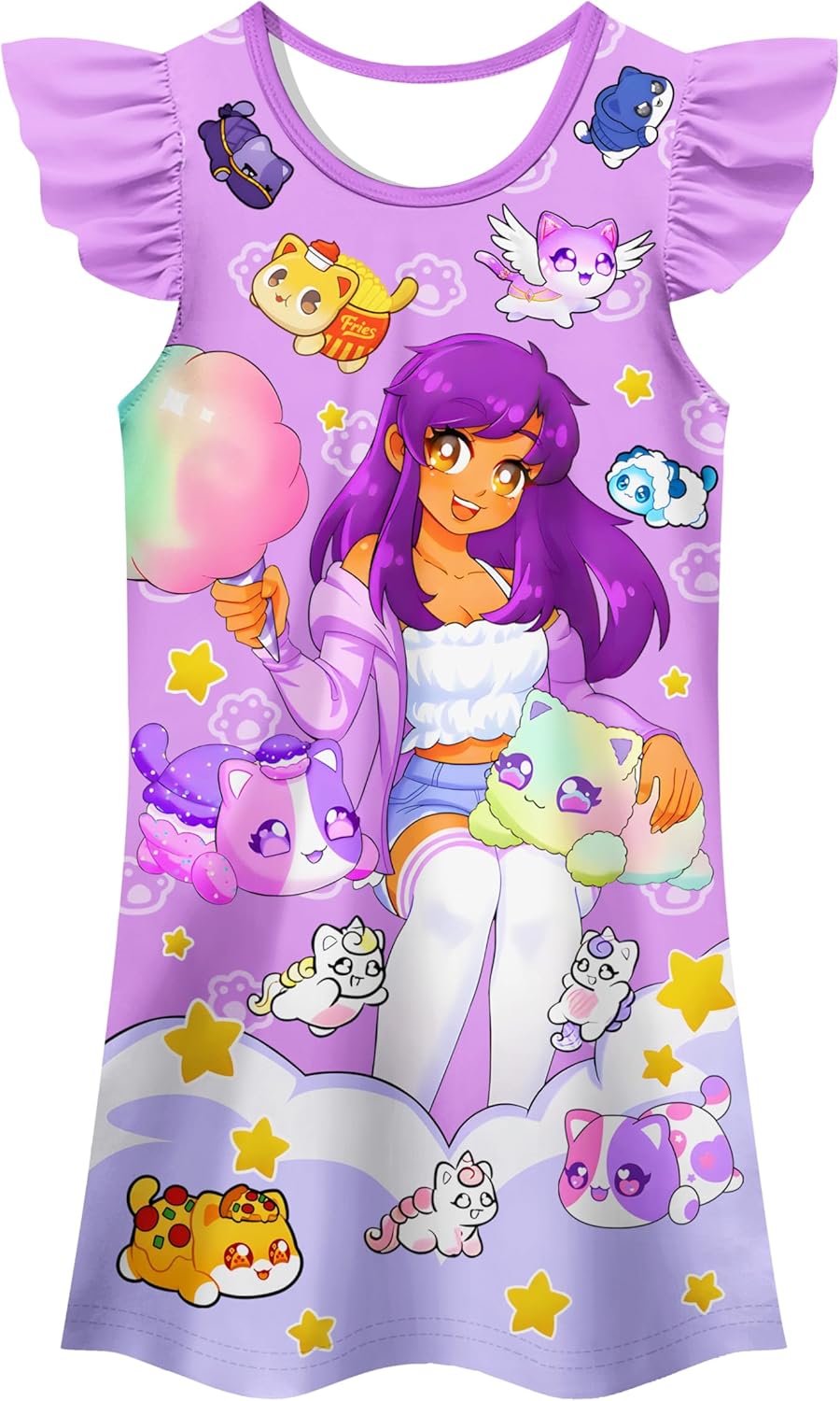 Girls Game Dress Casual Graphic Dress Birthday Gift Party Dresses Homewear