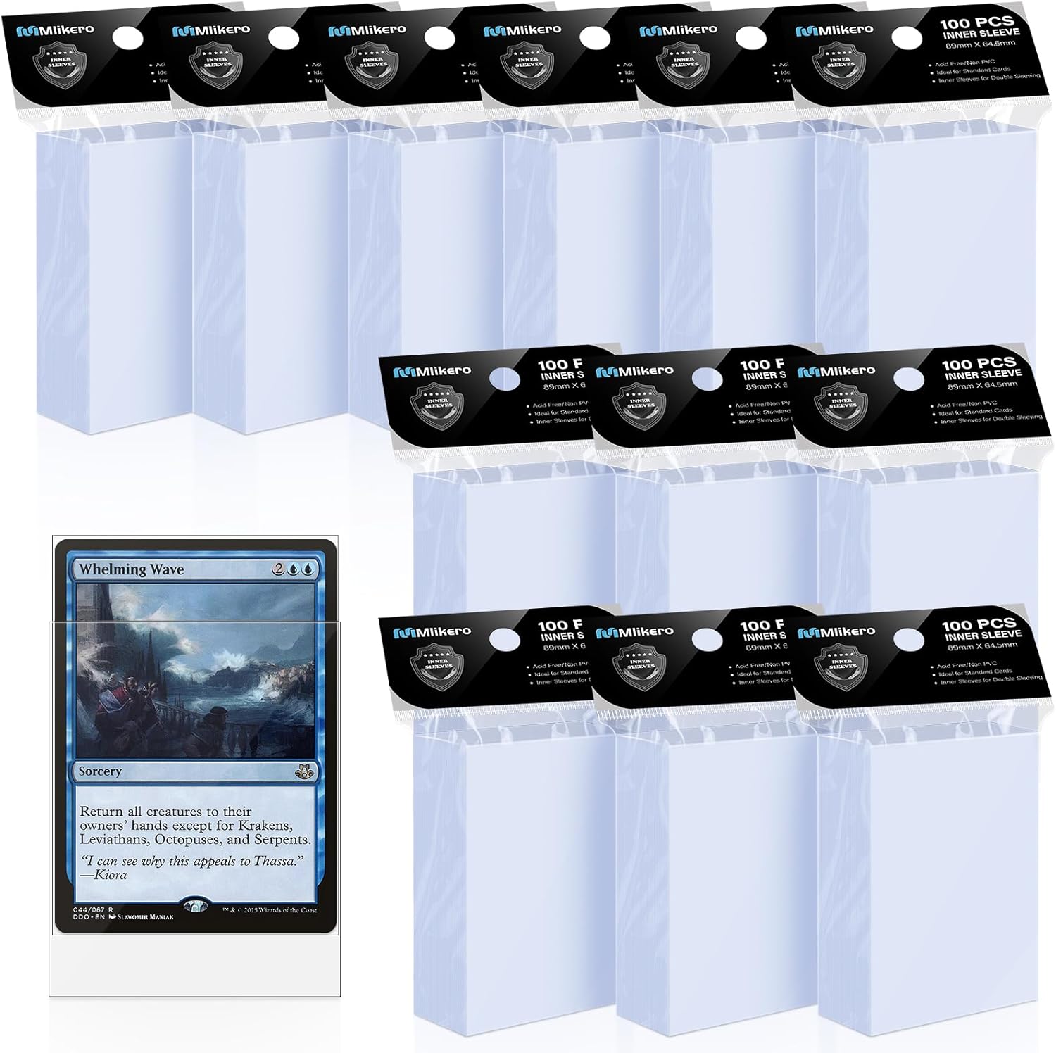 1200 Pack Card Sleeves, Perfect Fit Inner Sleeves Ideal for Double-Sleeving, Trading Card Sleeve Compatible with MTG, TCG, Gaming Cards (64 x 89 mm)