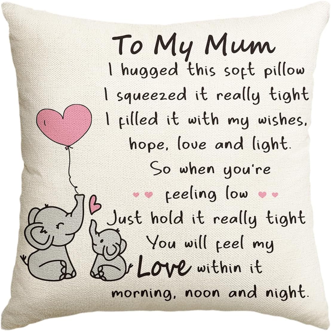 Artoid Mode Mum Gifts From Daughter Son Mom Mother Mama Cushion Cover, 45x45 cm Decorative Mother's Day Birthday Throw Pillow Cover Case Decor