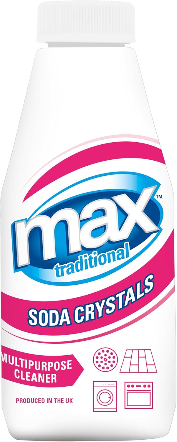 Max Traditional Soda Crystals, 450g - Remove Stubborn Grease and Stains - Powerful Multipurpose, Dishwasher, Washing Machine Cleaner - Fast Acting Soda Crystals with Lasting Results