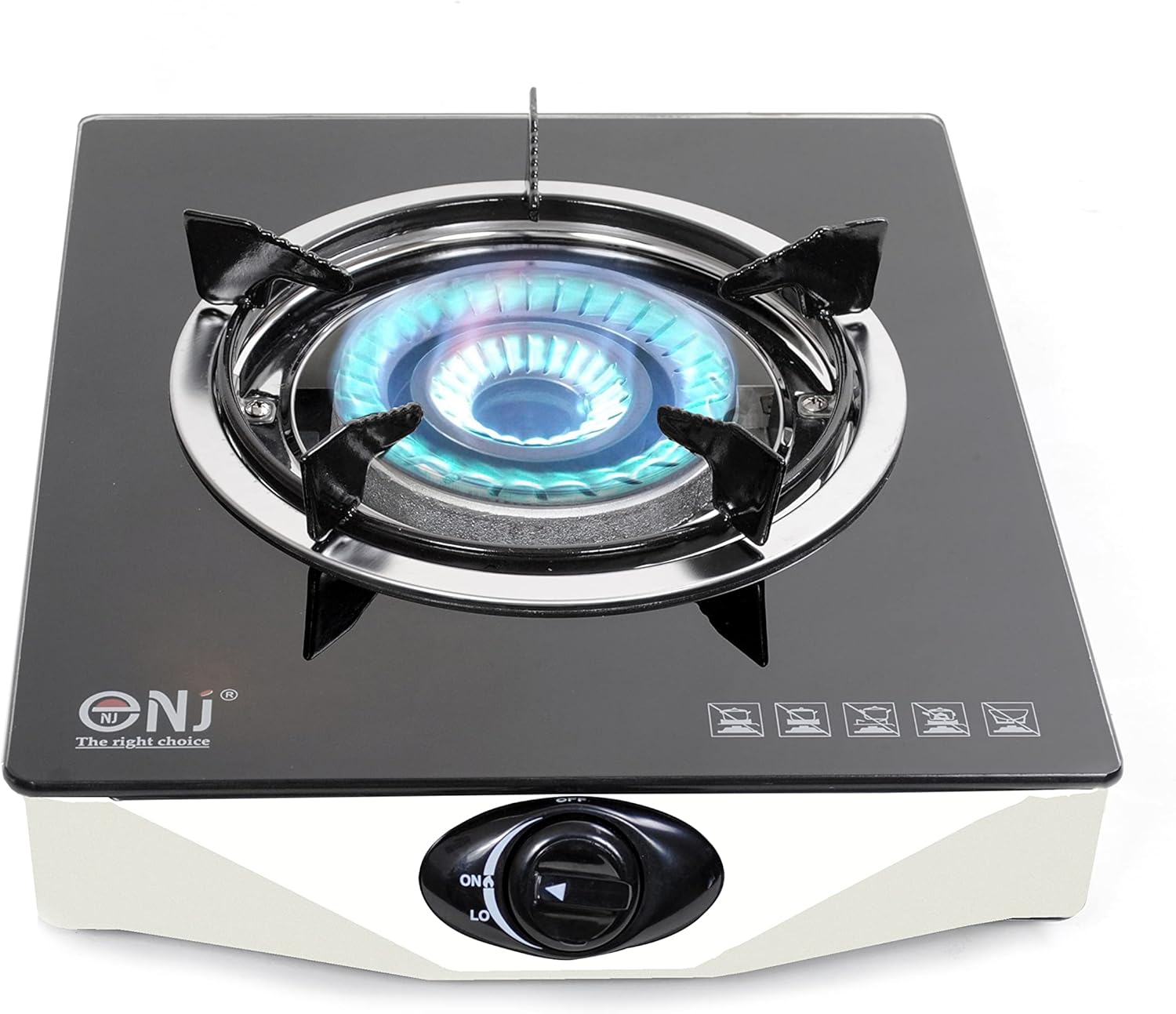 NJ NGB-S1 Indoor Gas Stove - Single Burner Portable Gas Hob Table Top Cooker LPG
