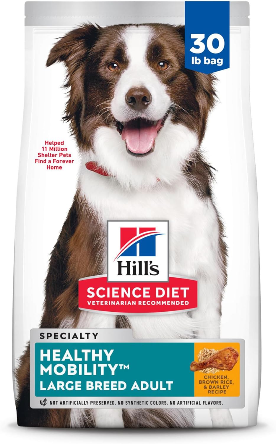 Hill's Science Diet Healthy Mobility, Adult 1-5, Large Breed Mobility Support, Dry Dog Food, Chicken, Brown Rice, & Barley, 30 lb Bag