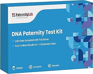 PaternityLab DNA Paternity Test Kit- Lab Fees & Shipping Included - Results in 1-2 Business Days - at Home Collection Kit for 1 Child + 1 Alleged Father