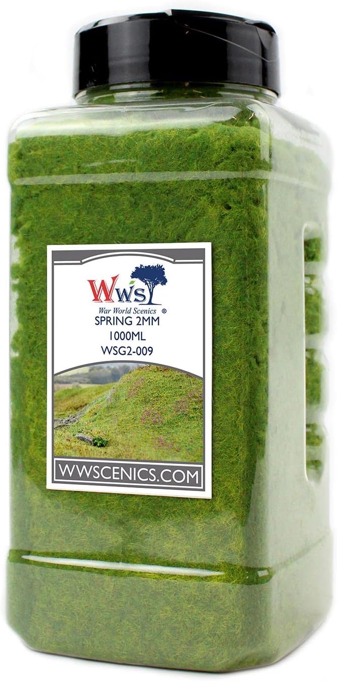 WWS War World Scenics WWScenics | 2mm Spring Static Grass | 1000ml Can | WSG2-009 | Realistic Model Scenery Material