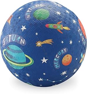 Crocodile Creek Playground Ball - Durable Rubber Ball for Kids Ages 3 and Up - Bouncy Inflatable Ball for Kickball, Indoor Games, and Outdoor Sports - PVC-Free - Solar System - 5-inch Diameter