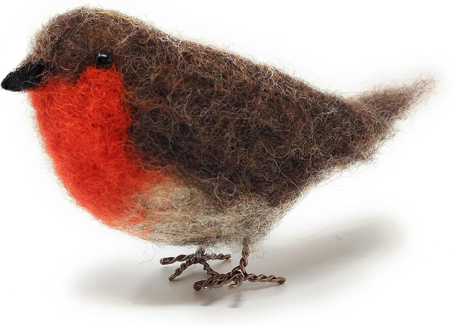 The Crafty Kit Company British Birds Robin Needle Felting Craft Kit for Beginners Including Corriedale Wool, Needles and Instructions