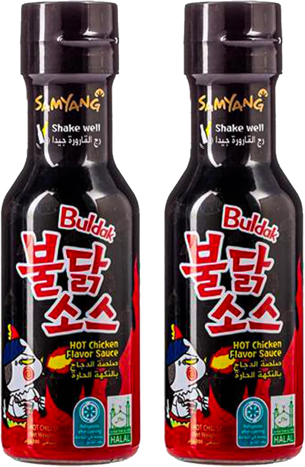 Samyang Buldak Sauce - Korean Hot Chicken Flavour Buldak Noodles Sauce 200g (2 Pack) + Uplabel Creations Bamboo Chopsticks