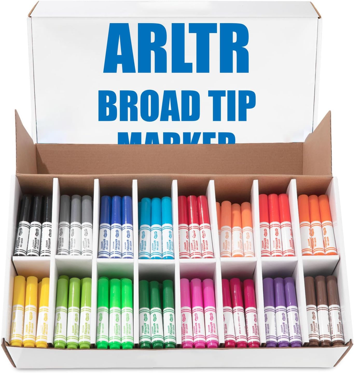 Washable Markers Bulk, Bulk Pack of 288 in 16 Vibrant Colors, Broad Line Markers with Conical Tips- Perfect for Kids' Classrooms & Teachers