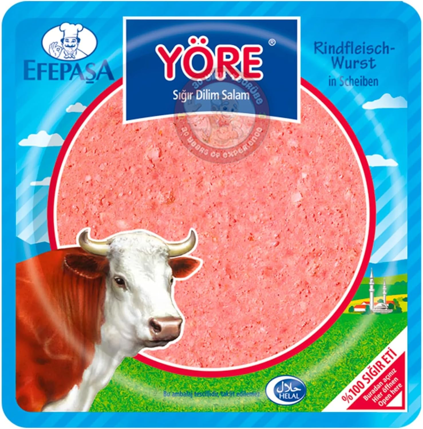 Original Efepasa Yore Sliced Beef Salami with Pepper Turkish Taste Halal Dilimli Sigir Salam 150 Gr by TOM