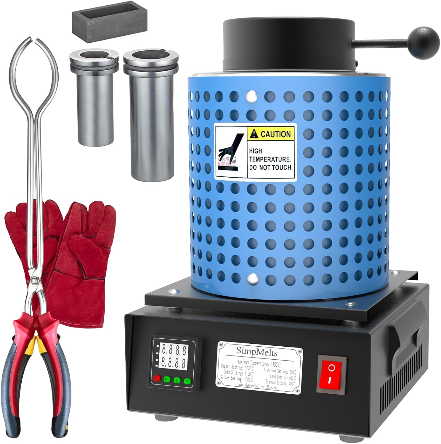 1450W Digital Gold Melting Furnace Kit with PID Control System