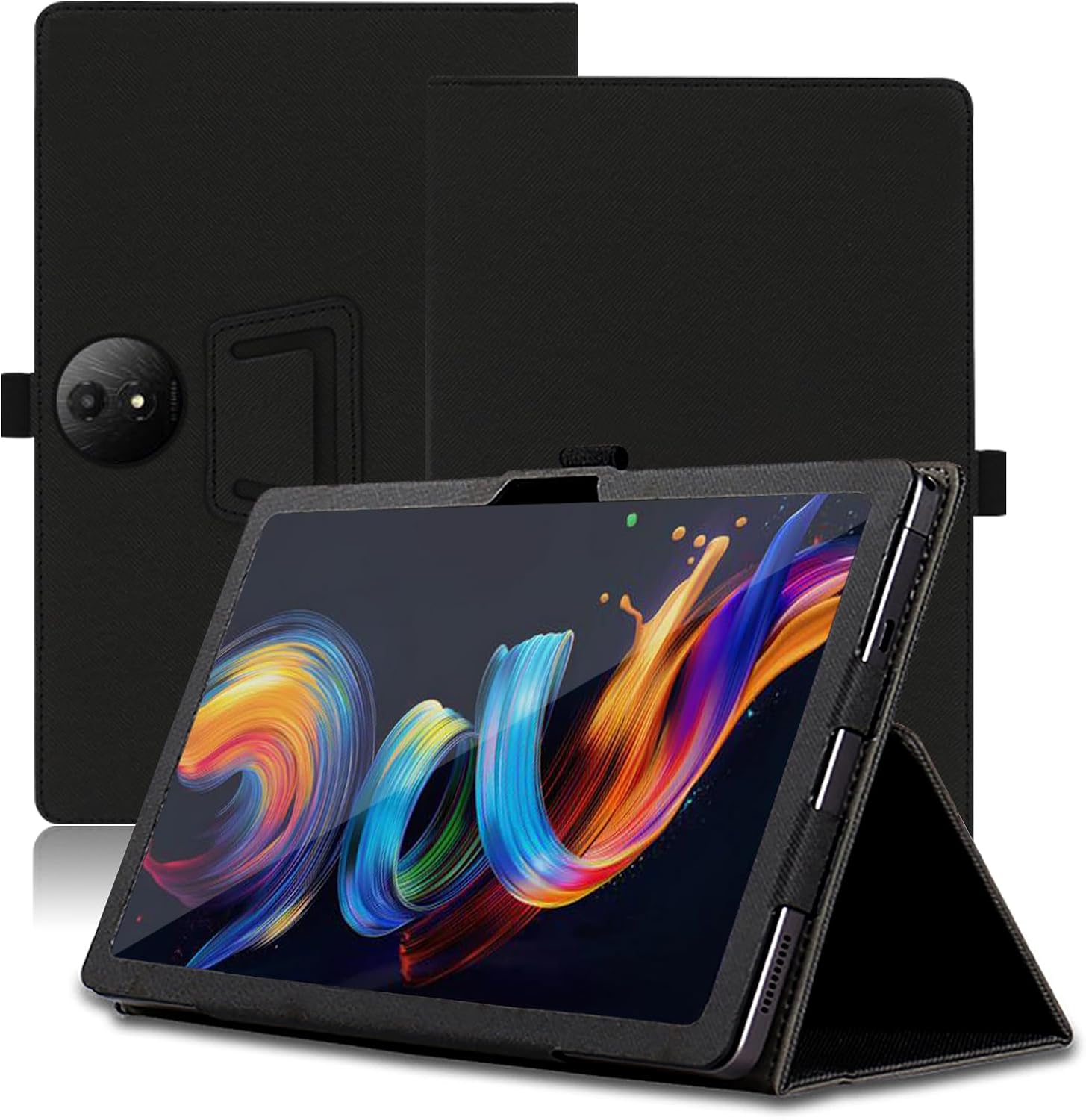 Case for TCL Nxtpaper 11 Plus 11.5 inch, TCL Nxtpaper 11 Plus Tablet Case, Folding Stand Protective Cover with Pencil Holder and Wrist Strap, Full Protection. (Black)