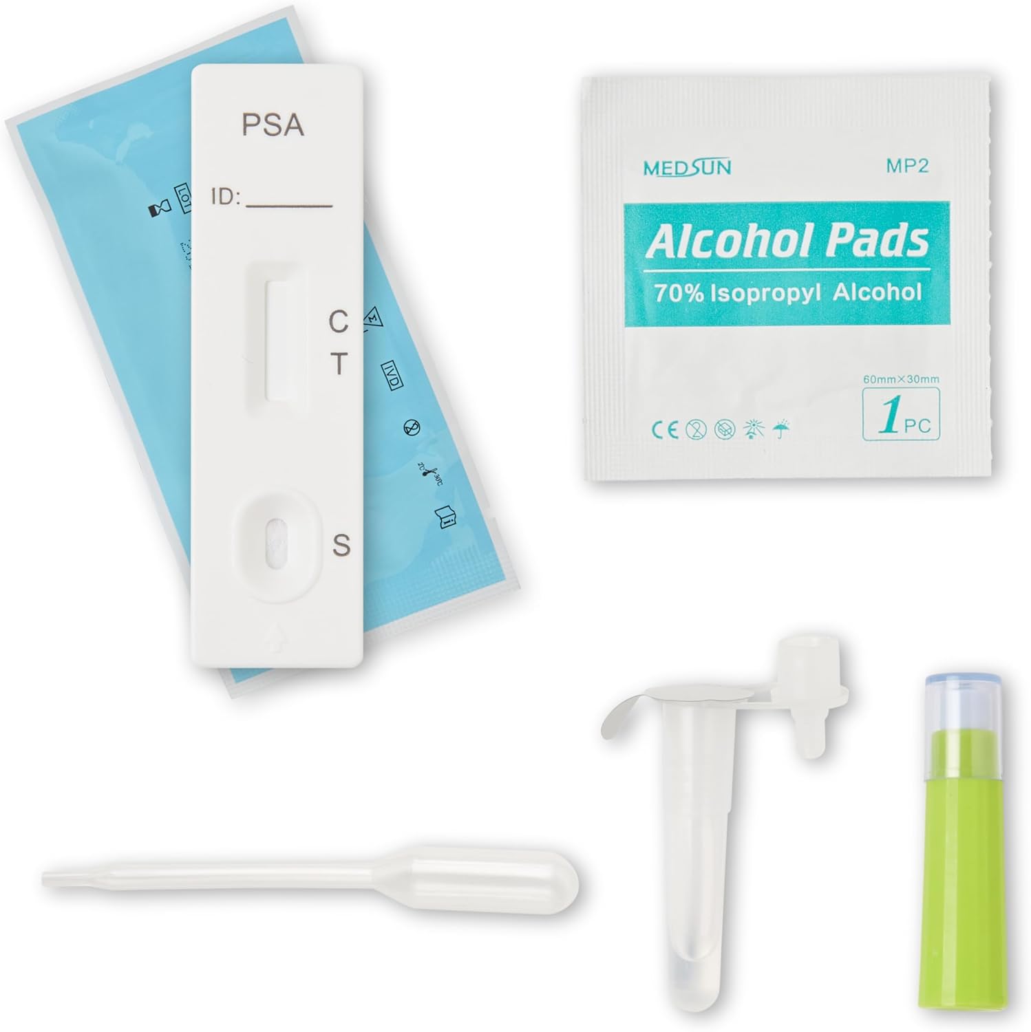 2-Pack Prostate PSA Test Kit – Accurate 10 Minute Mens Prostate Test – Easy to Use and Safe Prostate Self Test Kit for Home Use – PSA Test Men Includes All Needed Components