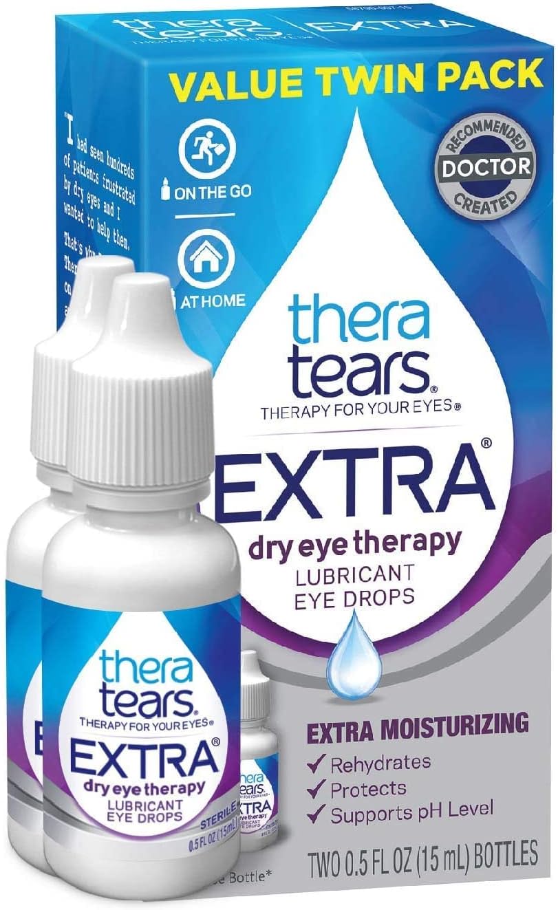 TheraTears Extra Dry Eye Drops, Twin Pack, 2 Bottles x 0.5 fl oz (Pack of 1)