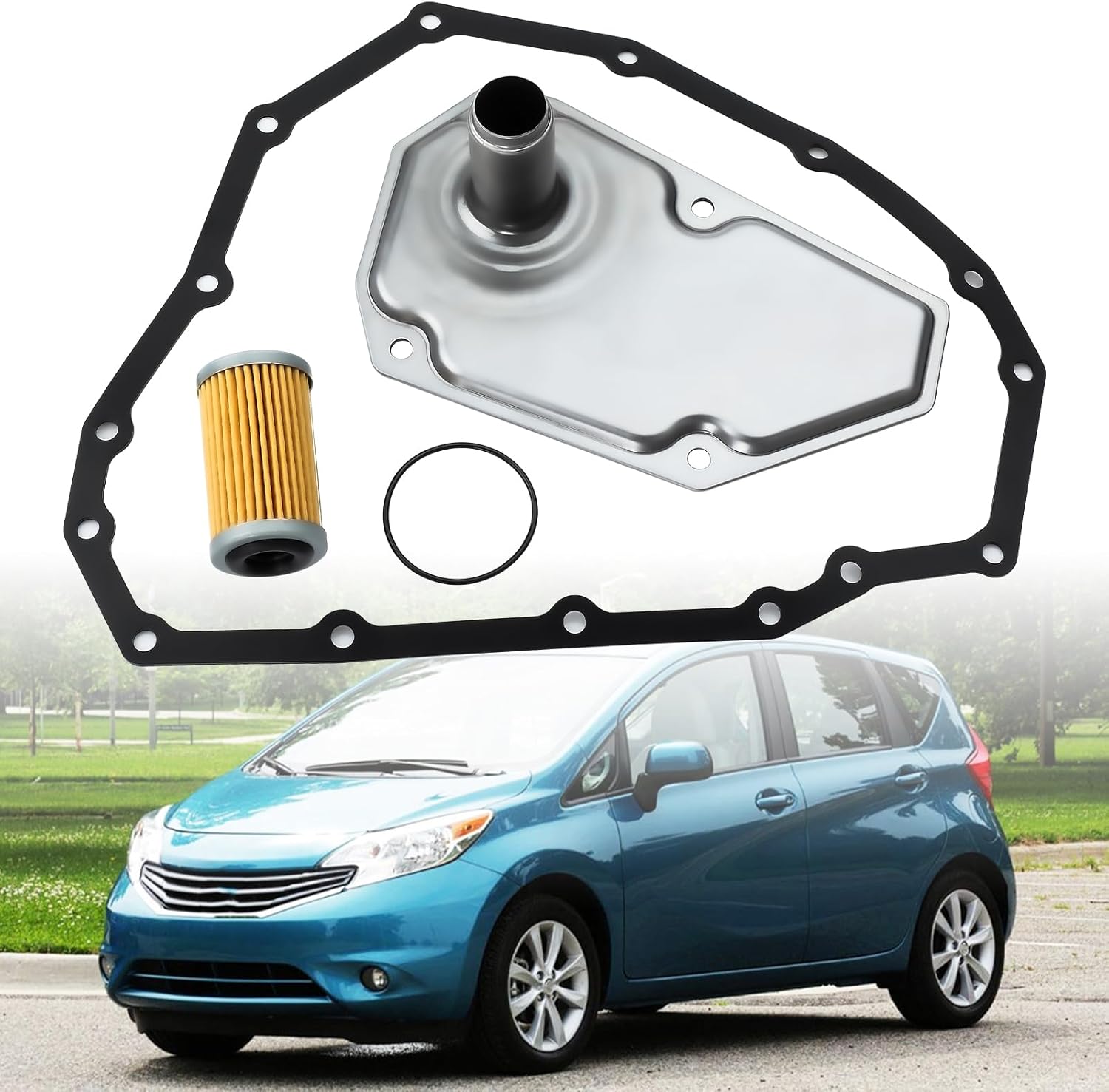 RE0F11A CVT Transmission Filter & Oil Pan Gasket Kit Compatible With Nissan Versa Sentra Versa Note 2012-2019 Replaces 33010-JF015 31726-28X0A 31726-3JX0A 19318012