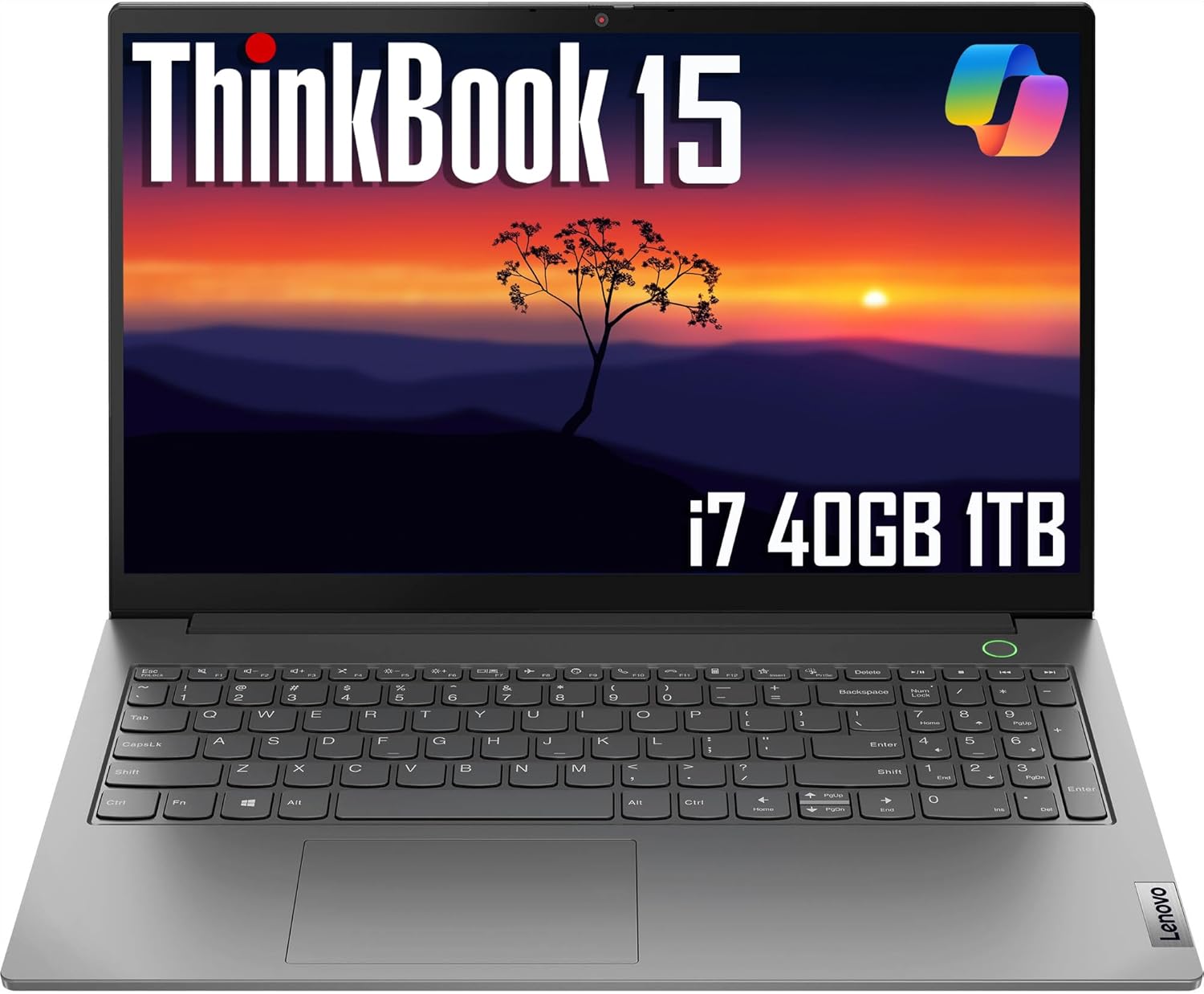 Lenovo ThinkBook 15 Gen 4 Business Laptop (15.6" FHD Anti-Glare, Intel 10-Core i7-1255U, 40GB RAM, 1TB SSD), 1080p Webcam, Narrow Bezel, Fingerprint, Thunderbolt 4, Ethernet, Win 11 Pro w/Copilot