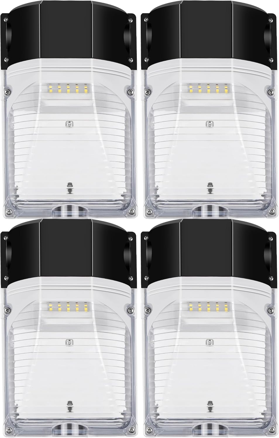 hykolity Update 30W LED Wall Pack Light with Photocell, 3450LM 5000K Daylight Dusk to Dawn 120V LED Outdoor Wall Mount Light, 150-250W MH/HPS Replacement, Waterproof Security Lighting-4 Pack