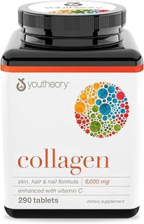 Youtheory Advanced Collagen - 6,000 mg Collagen - with Vitamin C - for Hair, Skin & Nails* - Collagen Supplements for Women and Men - 290 Tablets