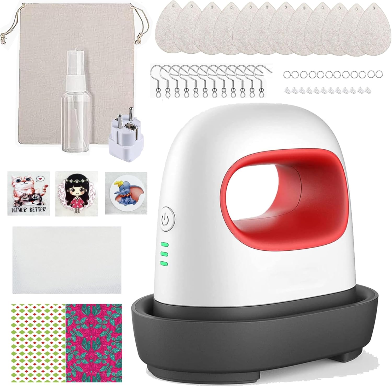 AOUXSEEM Mini Heat Press Machine for T Shirts Shoes Bags Hats, Portable Easy Pressing Thermal Sublimation Machine for Heat Transfer Vinyl DIY Family Shirt HTV Iron-on Projects