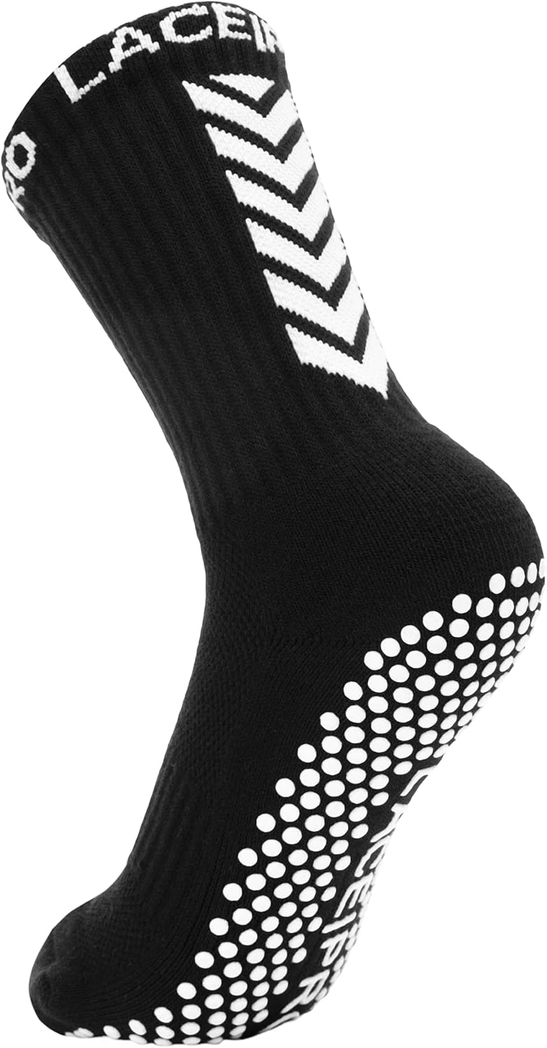 LACE|PRO Grip Socks for Football – Anti-Slip Silicone Traction Socks for Soccer, Running, Yoga, Pilates & Training – Unisex Performance Grip Socks