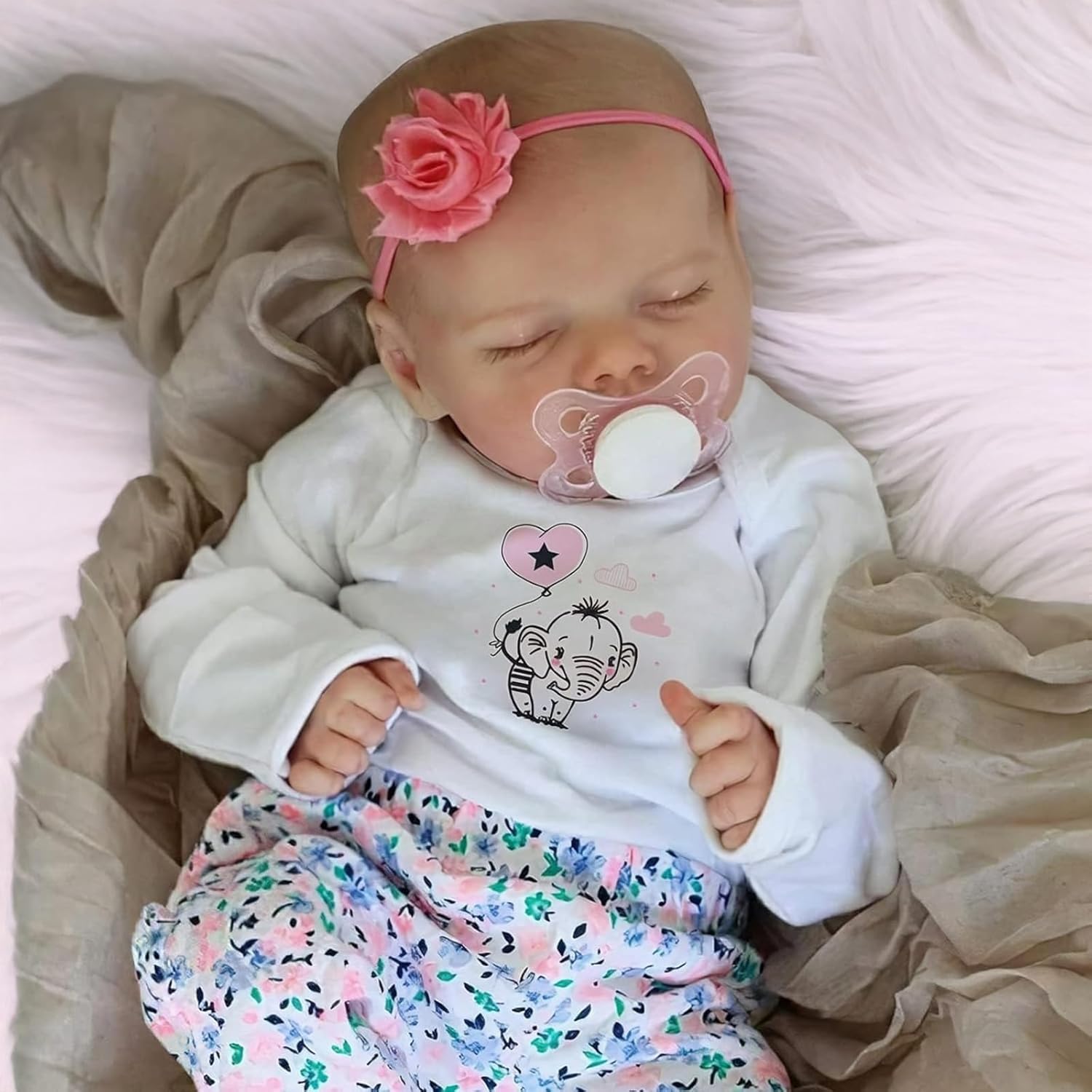 JIZHI Reborn dolls - 17-Inch Handmade Realistic Baby Dolls Soft Cloth Body with Toy Accessories, Reborn Baby Dolls Like a Lifelike Baby(Sleeping baby)