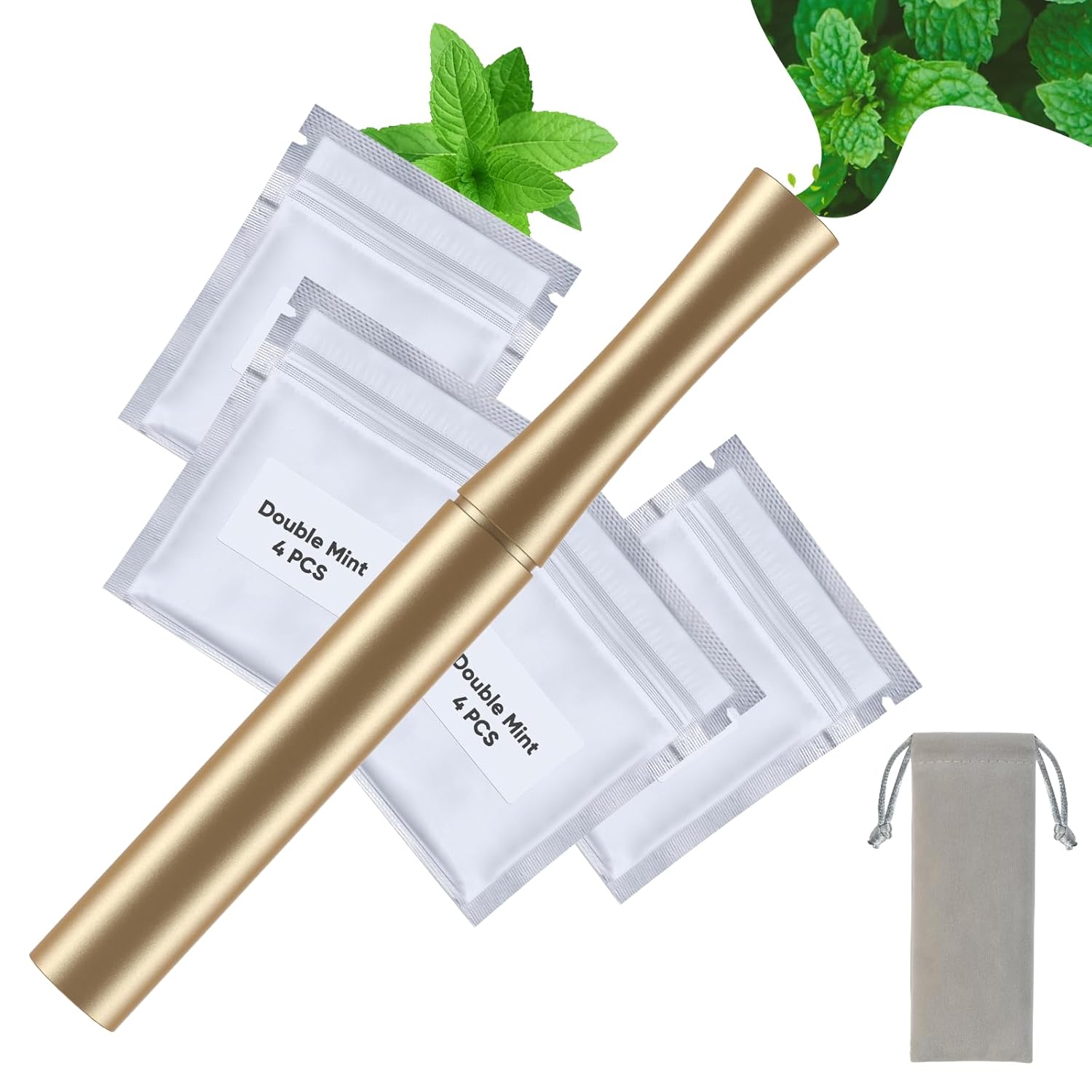 Stylish Gold Air Flavored Device,16 Replaceable Inner Cores,Natural Ingredients Extracted,Helps Improve Bad Habits-0419-06