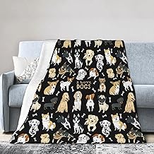 Animal Dog Theme Throw Blanket, Cute Dog Theme Christmas Birthday Gifts, Daughter Mom Friend Aunt Lover Dogs Blanket for Couch Sofa Chair Bed Office Travelling 50"x 60"