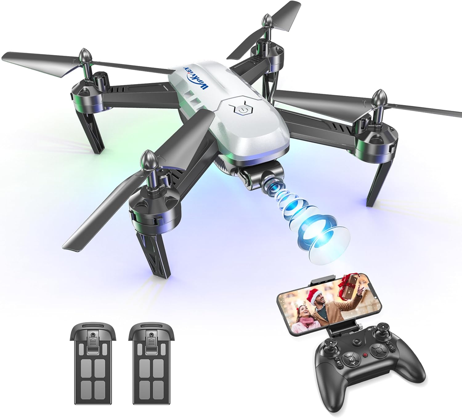 FERIETELF T6 Drone with Camera 1080P– Foldable Professional Drone for Kids & Adults, with Live WiFi Video Transmission, RC Quadcopter with 2 Batteries, 3D Flip, Under 249g Weight