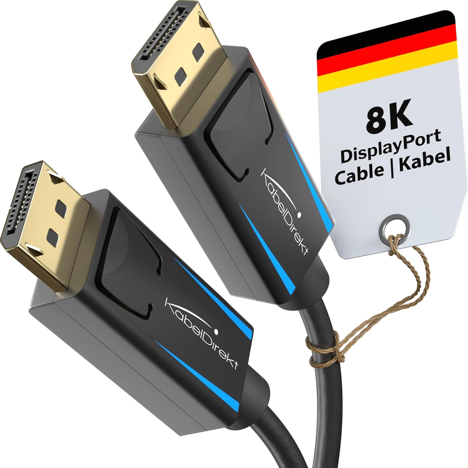 8K DisplayPort & DP cable, special end-to-end A.I.S. shielding – 5m (for DP 1.4 gaming PCs/laptops/graphics cards/monitors with 8K@60Hz, 4K@120Hz and ultra-fast 144Hz/165Hz/240Hz) by CableDirect