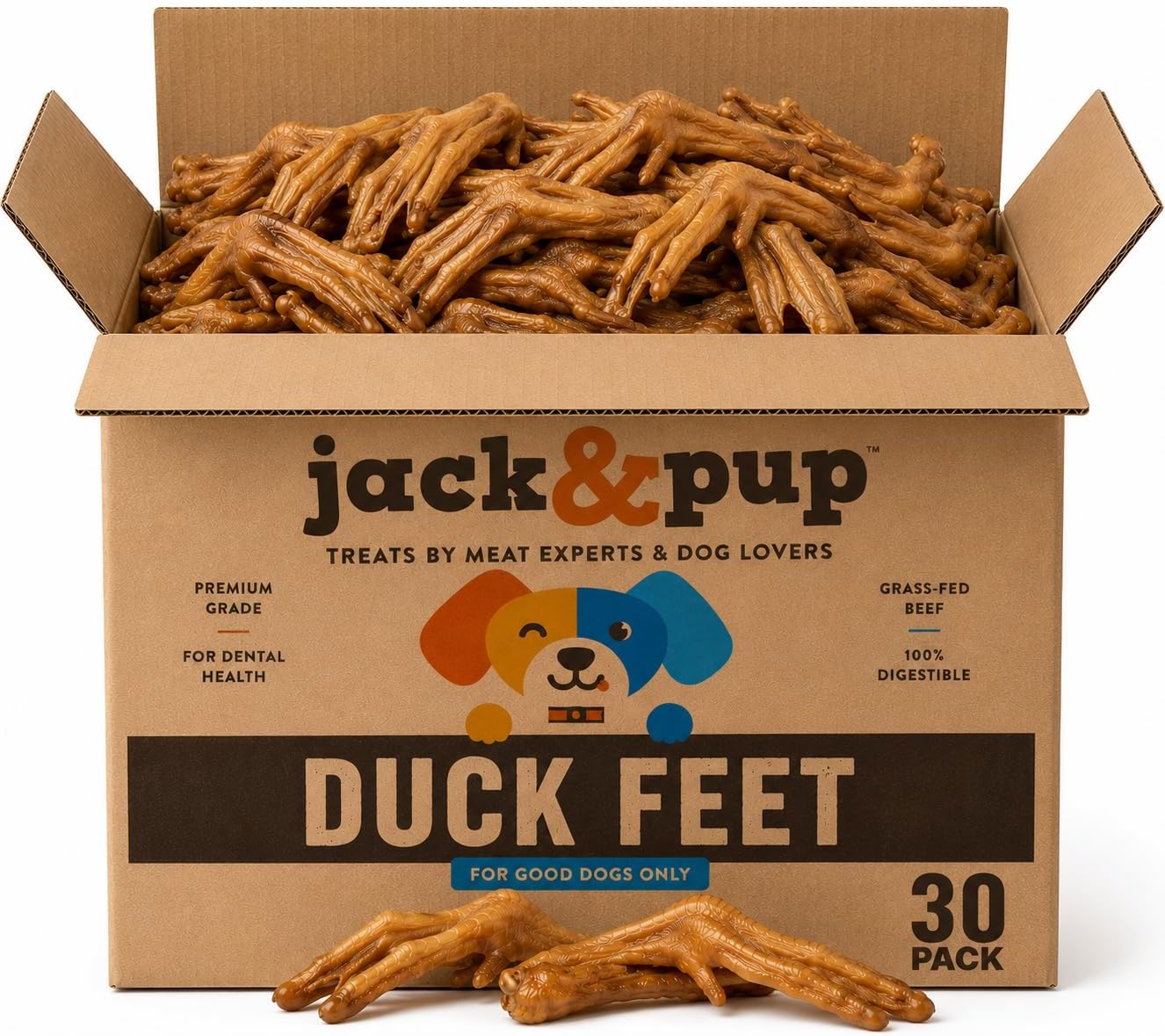Duck Feet For Dogs, Dehydrated Duck Feet Dog Treats, 20 ct