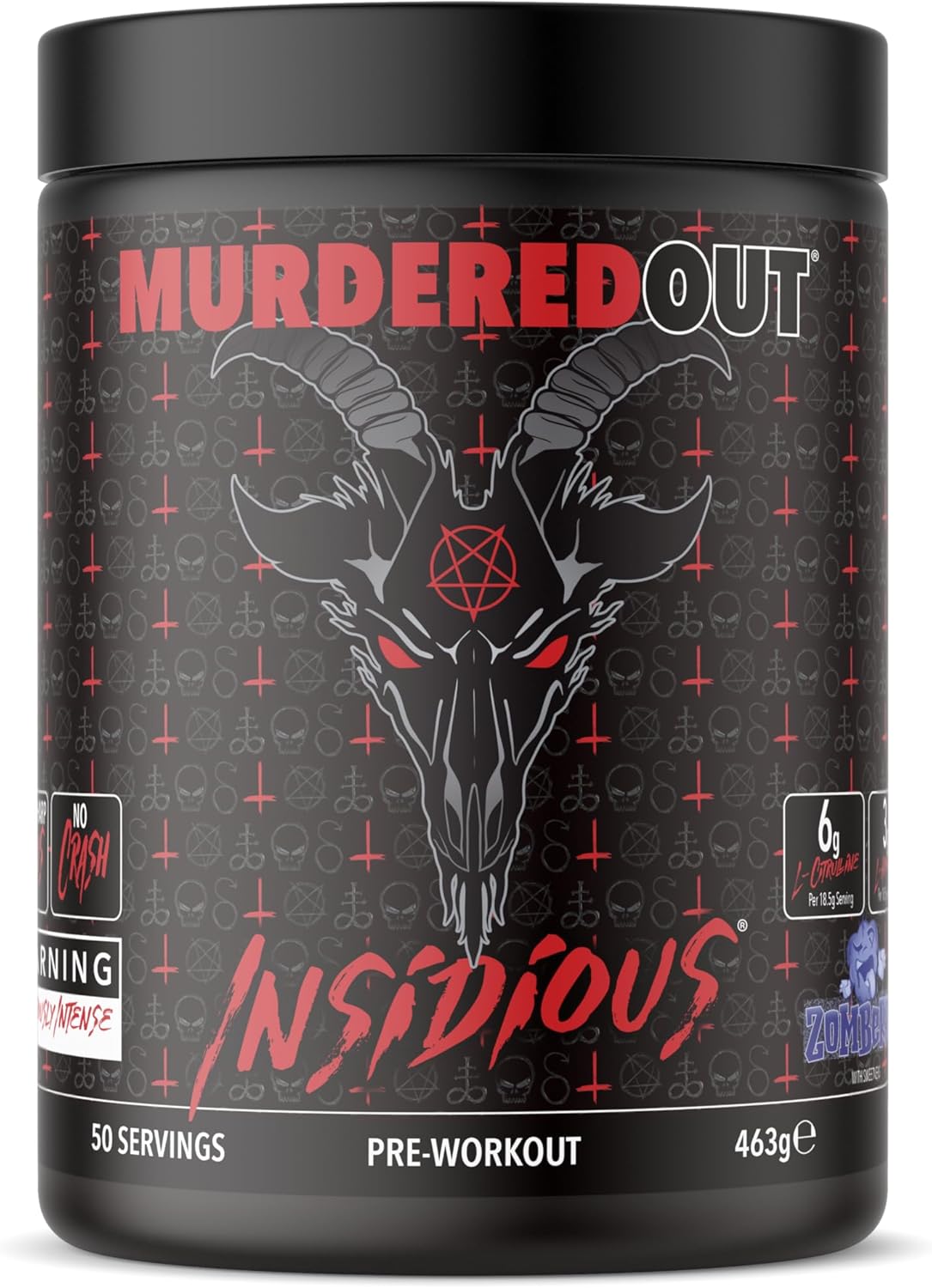 Murdered Out Pre Workout Insidious Zomberry 463g