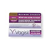 Vagisil Maximum Strength Feminine Anti-Itch Cream with Benzocaine for Women, Helps Relieve Yeast Infection Irritation, Gynecologist Tested, Fast-acting, Soothes and Cools Skin, 1 oz