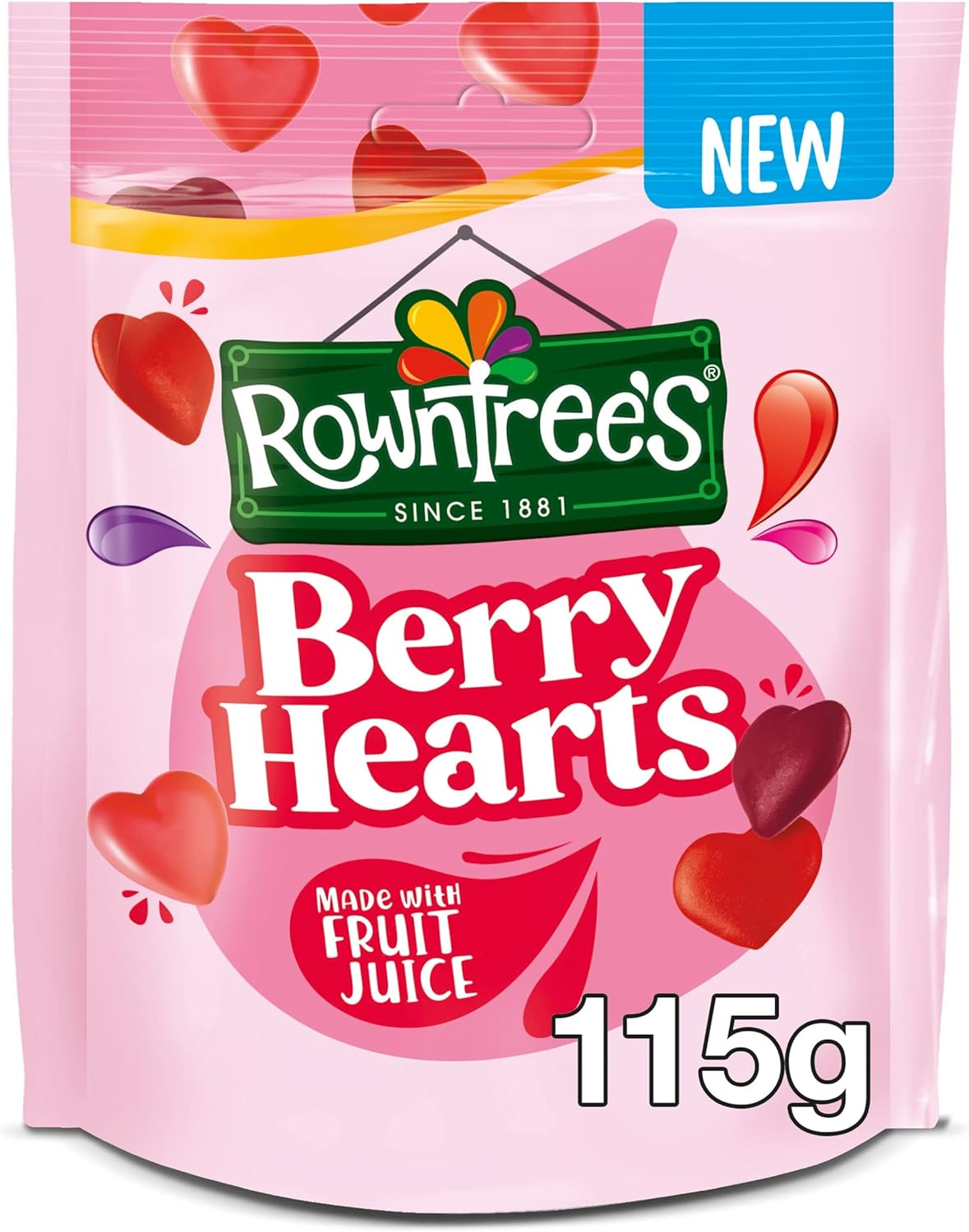 Rowntree’s Berry Hearts, Sweets Sharing Bag 115g