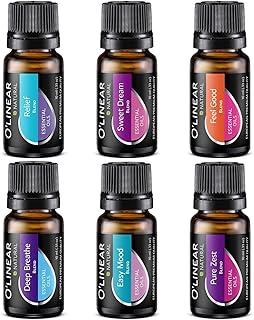 O'linear Essential Oils 6 Blends Set - Perfect for Humidifiers and Diffusers, Aromatherapy Diffuser Oils Scents, Essential Oil Kit for Home Use, Essential Oil Pack with Various Scents