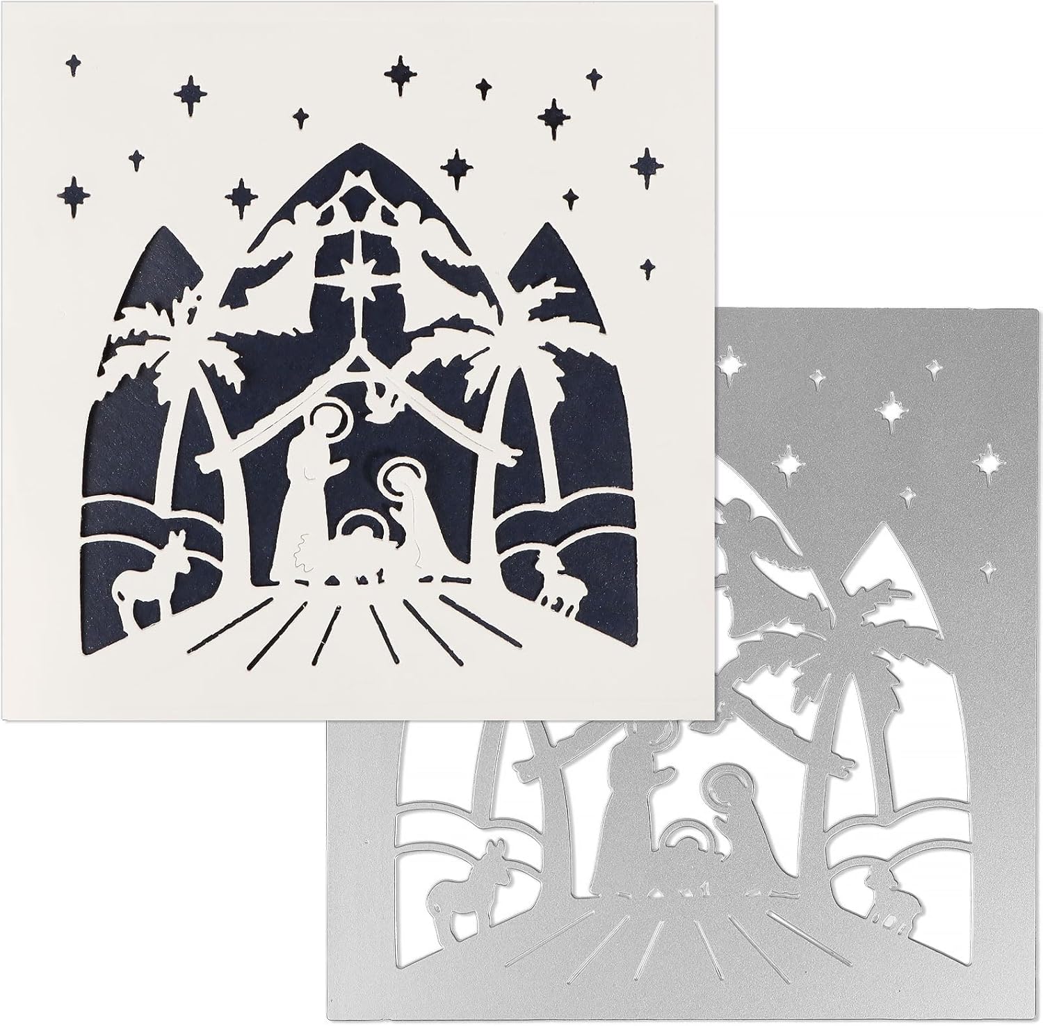 Nativity Scene Cutting Dies Embossing Machine Die Cuts Template Stencil Cutting Die for Christmas Card Making DIY Scrapbooking Craft Paper Cards Photo Album Christmas Gifts Decor
