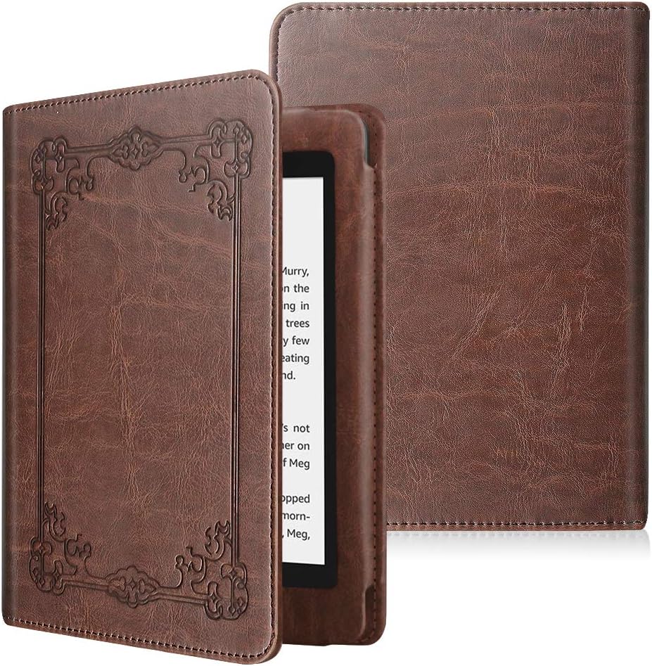 FINTIE Folio Case for 6" Kindle Paperwhite (Fits 10th Generation 2018 and All Paperwhite Generations Prior to 2018) - Book Style Vegan Leather Shockproof Cover with Auto Sleep/Wake, Vintage Bronze