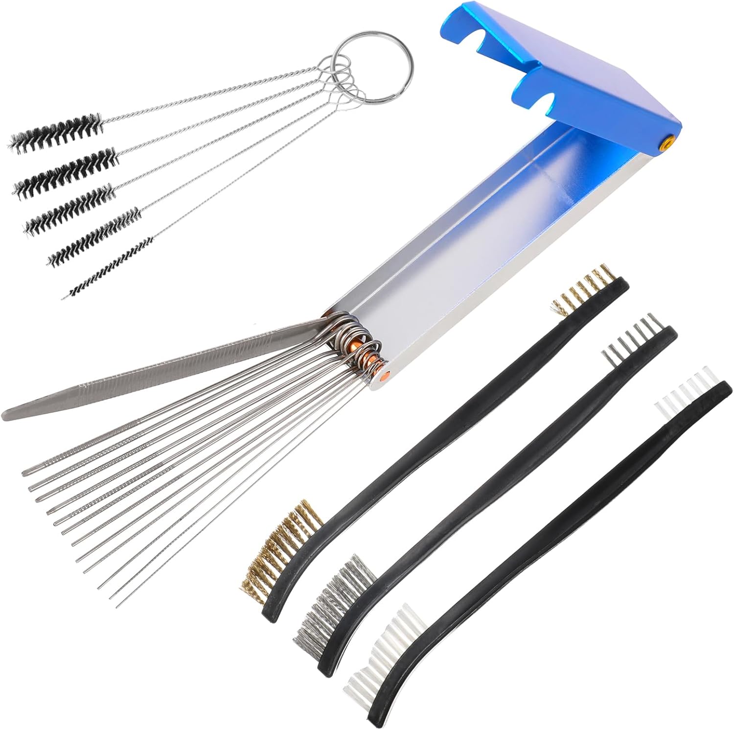 Carburetor Cleaner, Carburetor Cleaning Kit, Cleaner Brush Set with Stainless Steel Wires for Chainsaw, Motorcycle, ATV, Welding, Stove, Shower Head Nozzles