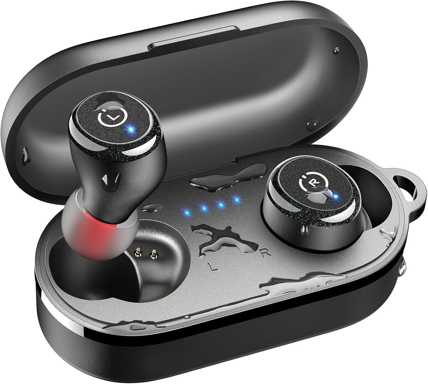 TOZO T10 Bluetooth 5.3 Wireless Earbuds with Wireless Charging Case IPX8 Waterproof Stereo Headphones in Ear Built in Mic Headset Premium Sound with Deep Bass for Sport Black