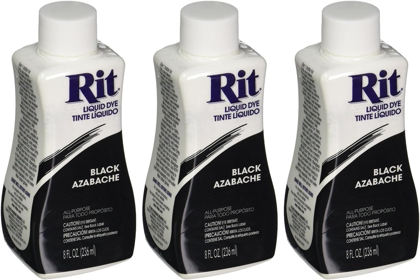 Rit Liquid Fabric Dye Black 8 Ounces, Pack of 3