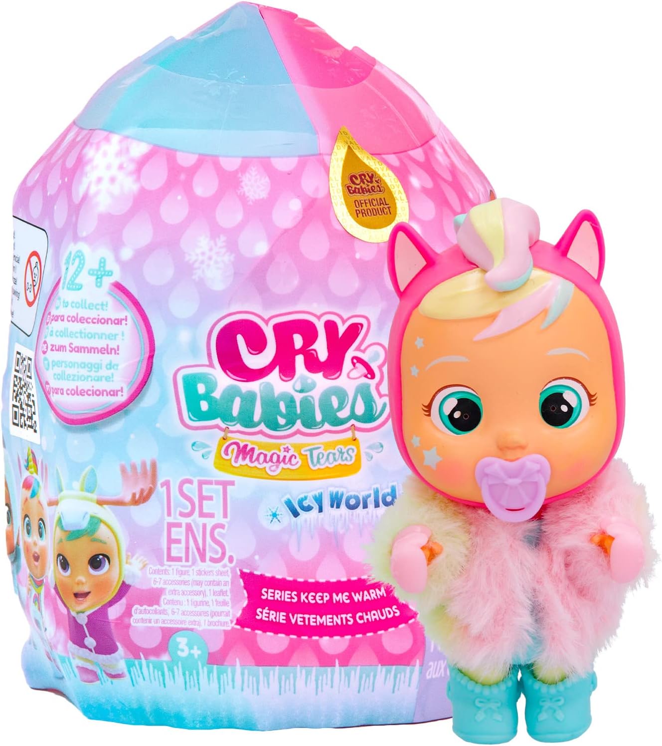 Cry Babies Magic Tears ICY World - Keep Me Warm Series | 8 Surprises, Accessories, Surprise Doll - Great Gift for Kids Ages 3+