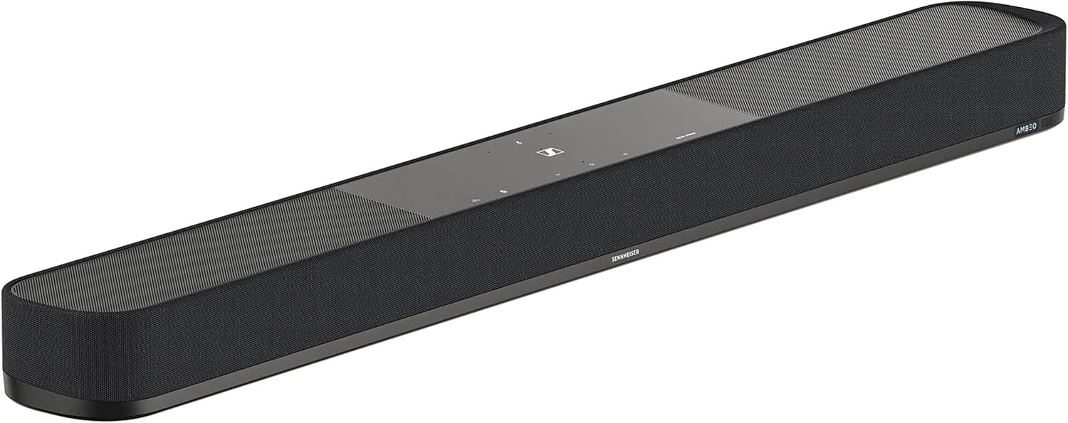 Sennheiser AMBEO Soundbar Plus for TV and Music - UK Plug - with Immersive 3D Surround Sound, Virtual 7.1.4 Speaker Setup, built-in Dual Subwoofers, Advanced Streaming Connectivity, Voice Enhancement