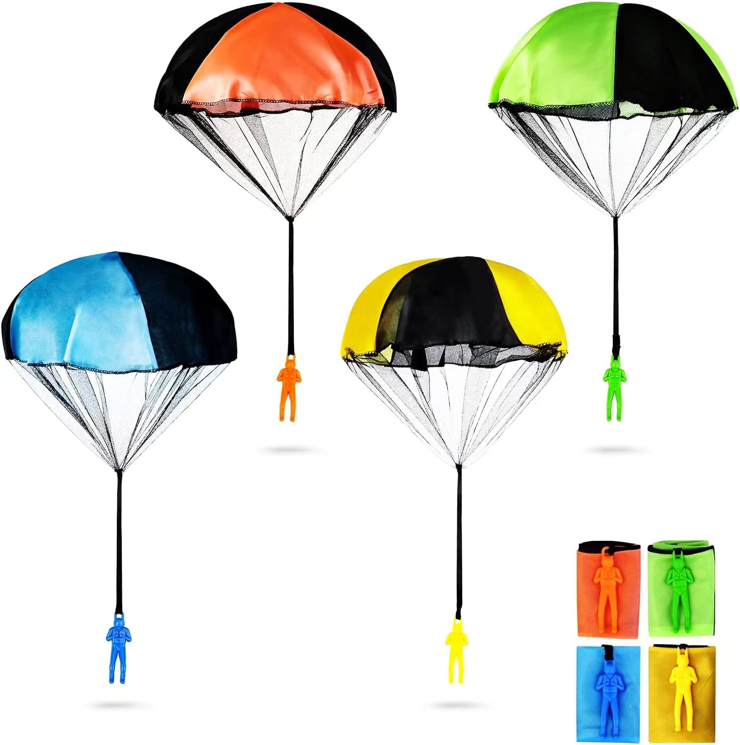 Parachute Toy for Kids, Outdoor Toys Flying Parachute Men, Inside & Outside Toys for or 3 4 5 6 7 8 9 10 11 12 Year Old, Birthday Gift for Boy Girl 4-8 Year Old, Unique Boys Party Favors