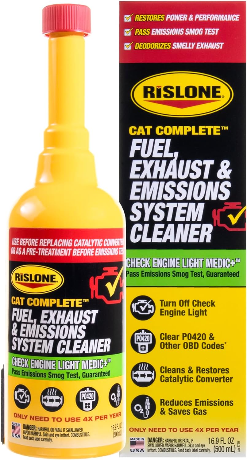 Rislone 4720 Cat Complete Fuel, Exhaust and Emissions System Cleaner,16.9 oz. | Cleans Catalytic Converter, Reduces Emissions & Saves Gas