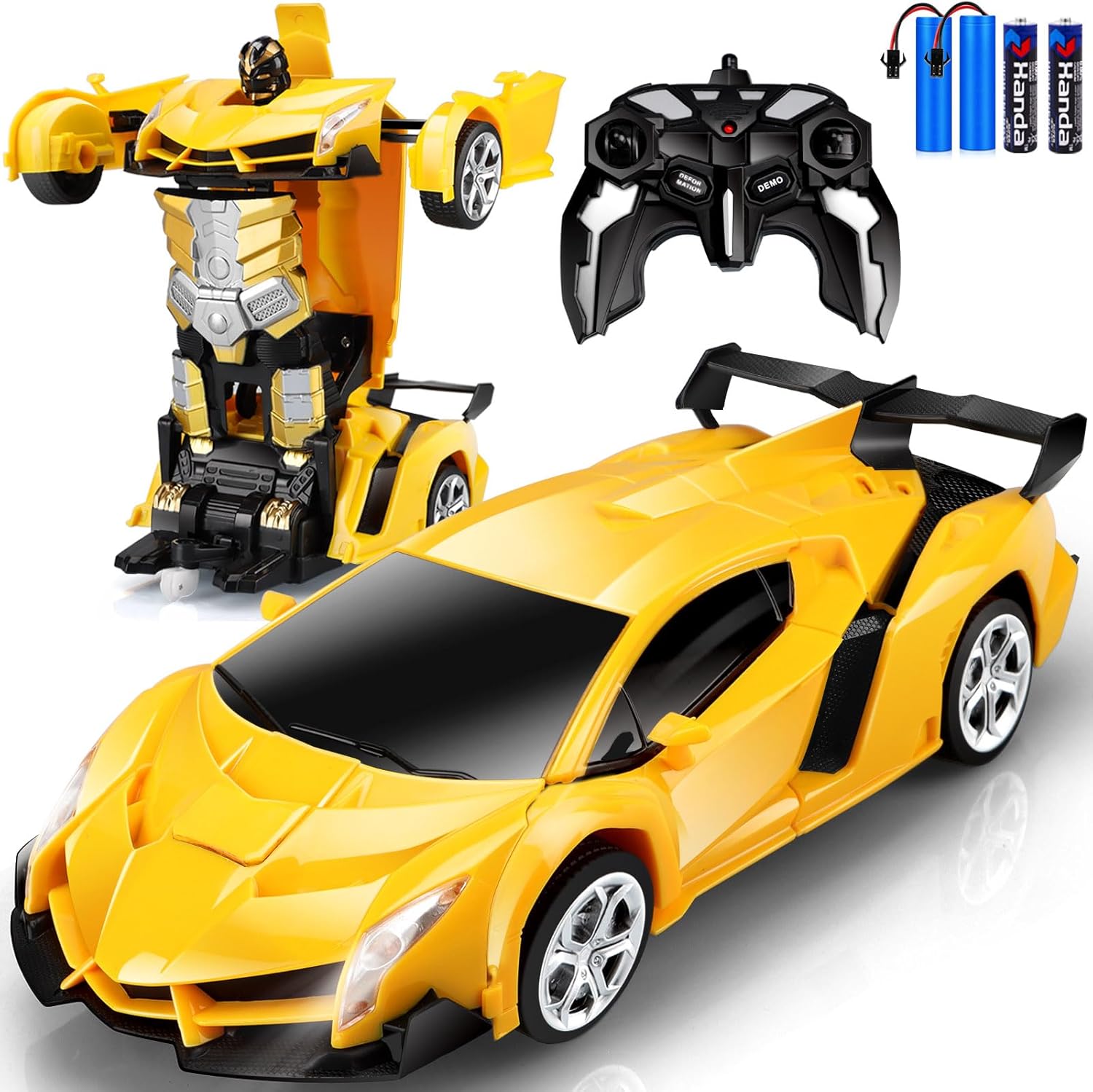 Chridark Toys for 3+ Year Old Kids: Transforming Remote Control Car Toys Gifts for Age 3 4 5 6 7 8 Years Old Kids Birthday Presents Toy for Toddler Ages 4-8 Transformable Rechargeable Robot RC Cars